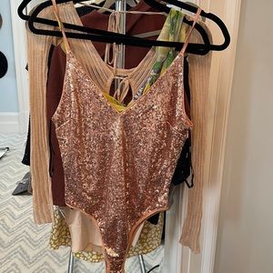 Rosegold sequin bodysuit